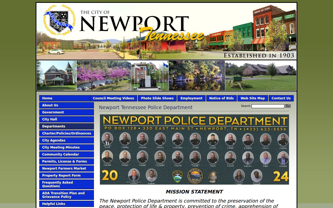 Newport Police Department source for Newport recent arrest records