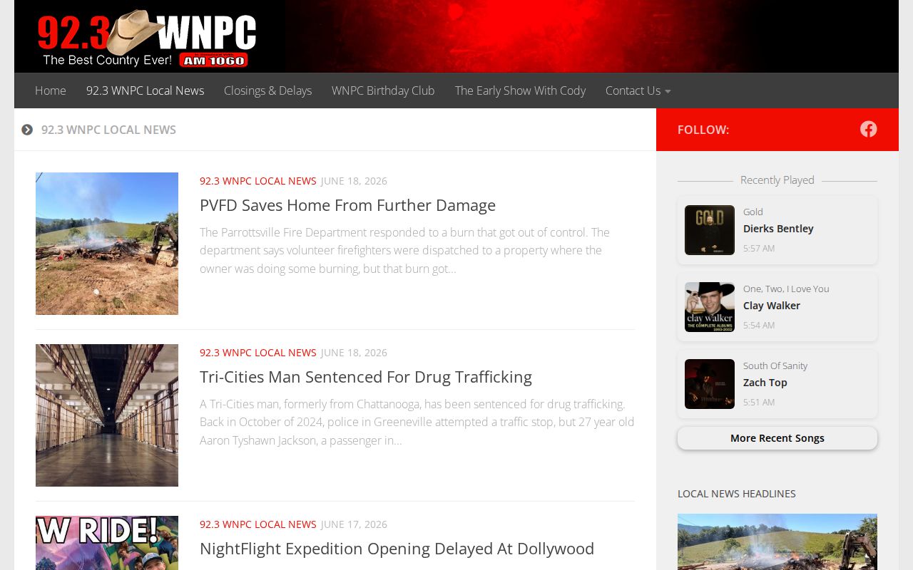 Cocke County police blotter and arrest news on WNPC