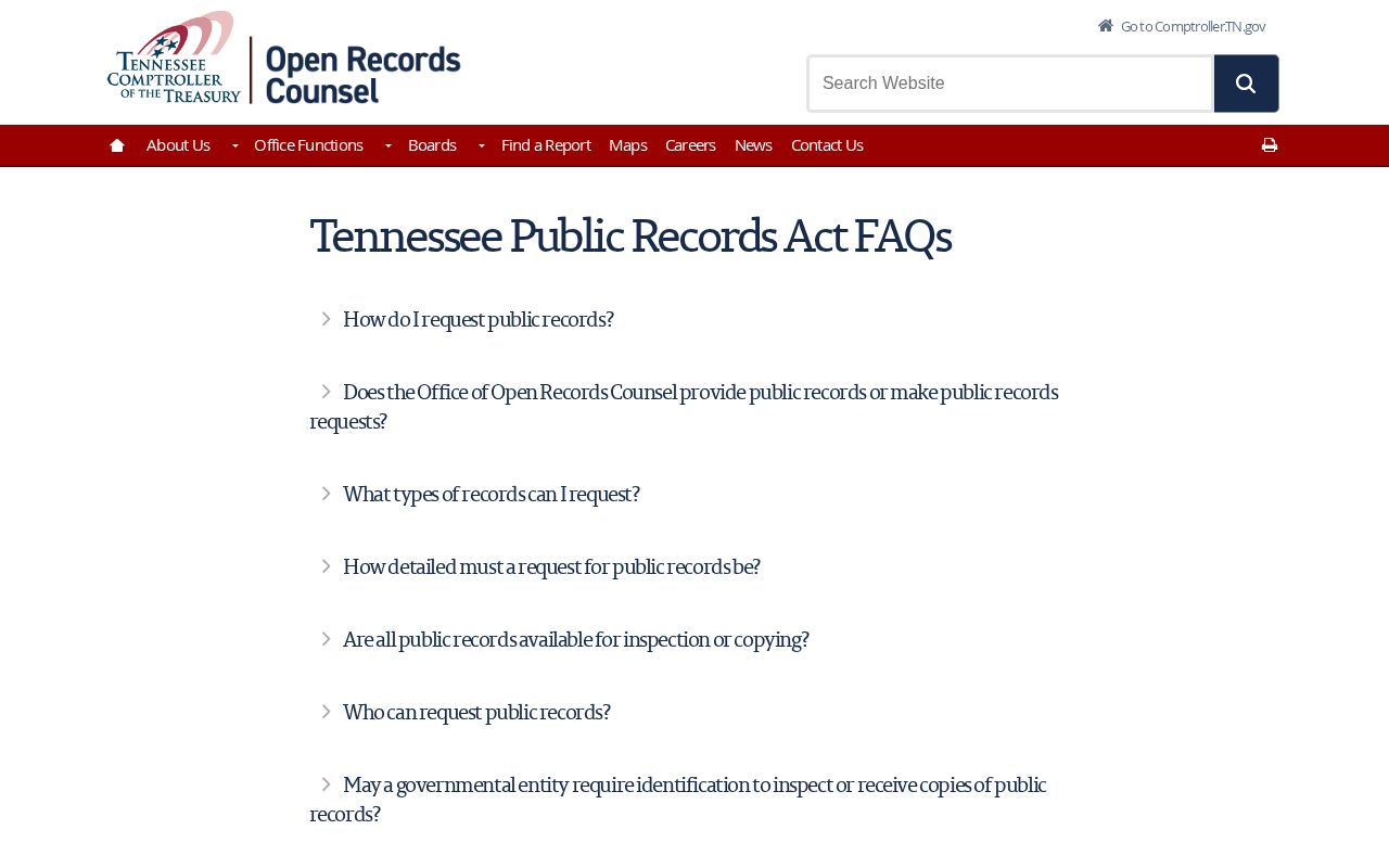 Tennessee public records rules for Cocke County arrest record requests